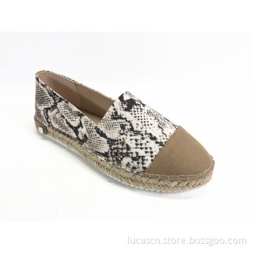 Ladies Cap toe Espadrille Slip-on Shoes
